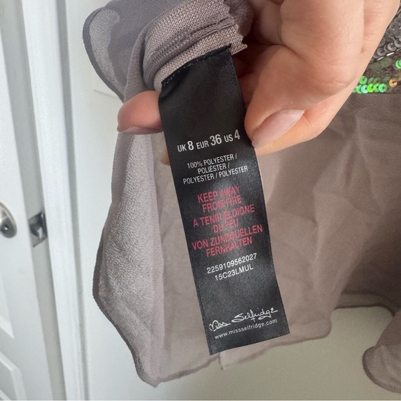 Vintage Fairycore Elegant Gray Embellished Women's Top sequins beaded y2k 4 - Picture 9 of 9